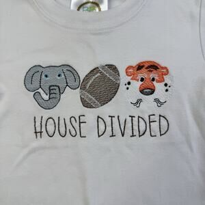 12M House Divided Alabama Auburn Baby Shirt Football Game Day